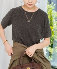Rie Miller/《手洗い可能》《アンサンブル対応》モールヤーンミニケーブルプルオーバーニット/508413716