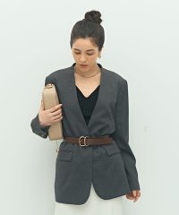 NOLLEY’S sophi/【WEB STAFF守屋☆別注】《セットアップ対応》ウォッシャブルソフトシャンブレーノーカラージャケット/508414689