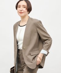 NOLLEY’S sophi/【WEB STAFF守屋☆別注】《セットアップ対応》ウォッシャブルソフトシャンブレーノーカラージャケット/508414689