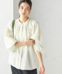 SHIPS WOMEN/《予約》〈手洗い可能〉シアー ジャカード 袖 シャーリング ブラウス/508419113