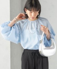 SHIPS WOMEN/《予約》〈手洗い可能〉シアー バンブー ギャザー ブラウス/508419115
