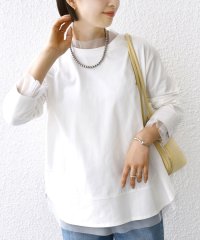 SHIPS WOMEN/《予約》【WEB限定】チュール コンビ ラウンド カットソー/508419121