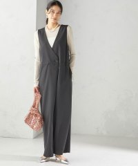 SHIPS WOMEN/《予約》little black: 〈洗濯機可能〉ストレッチ ツイル フロント 釦  Vネック オールインワン/508419122