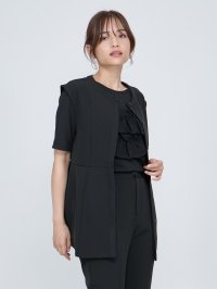 QUEENS COURT/クイーンズコート QUEENS COURT ノーカラーペプラムブラウスジレ≪手洗い可能≫/508419992