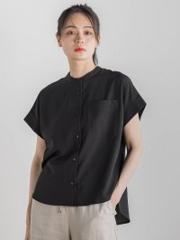 Droite Lautreamont/ドロワット ロートレアモン Droite lautreamont 【WEB限定】麻調バックヨークテープ切替えブラウス≪洗濯機で洗える≫/508420001