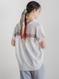 Droite Lautreamont/ドロワット ロートレアモン Droite lautreamont 【WEB限定】麻調バックヨークテープ切替えブラウス≪洗濯機で洗える≫/508420001