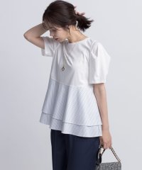 KUMIKYOKU（LARGE SIZE）/【接触冷感】シャツコンビティアード カットソー/508421196