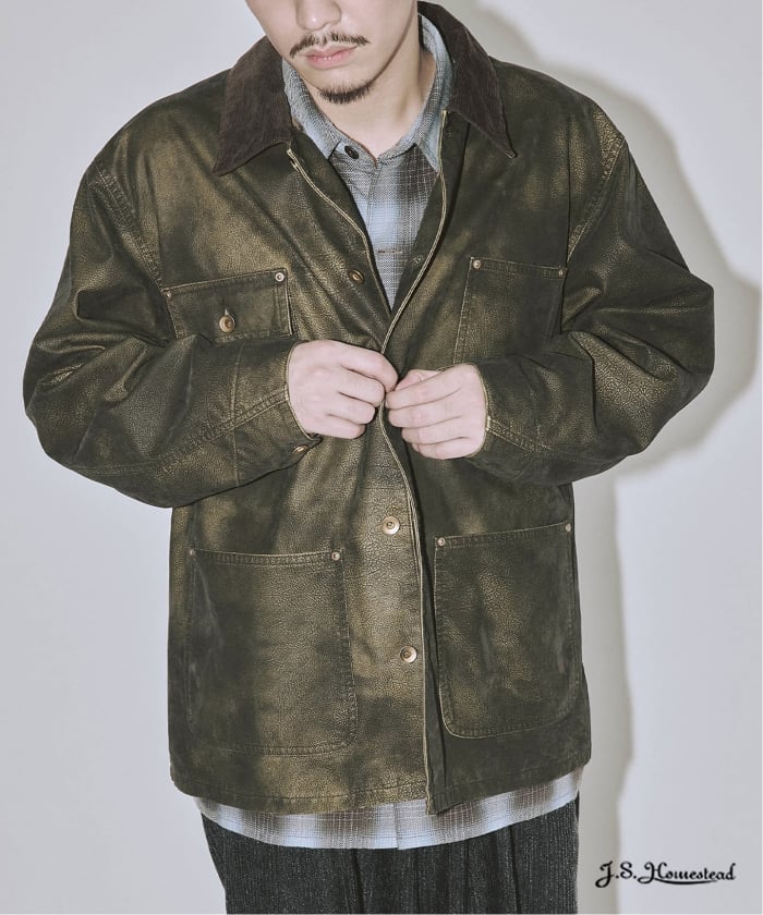 JOURNAL STANDARD HOMESTEAD 21aw フリーサイズ 予約》J.S.Homestead / フロック レザー カバーオール(508421232
