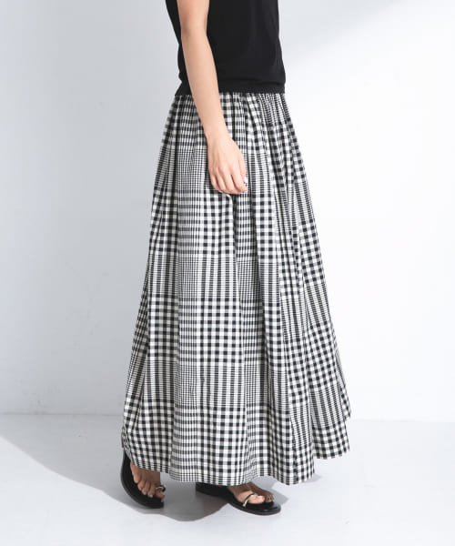 【極美品】アーバンリサーチ サニーレーベル　サマーチェックタックスカート　38 URBAN RESEARCH Sonny Label（アーバンリサーチサニーレーベル