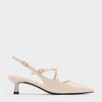 CHARLES & KEITH/ポインテッドトゥ クロスオーバースリングバックキトゥンヒール/508421763