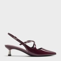 CHARLES & KEITH/ポインテッドトゥ クロスオーバースリングバックキトゥンヒール/508421763