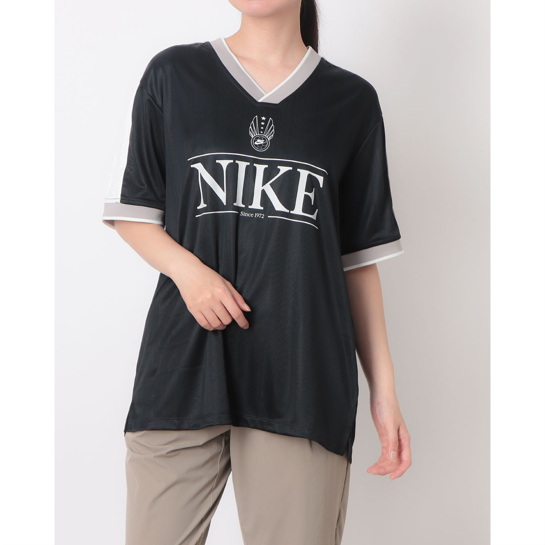 ナイキ NIKE レディース 半袖Tシャツ ナイキ ウィメンズ NSW V NECK JERSEY IH8505010 （BLACK/SAIL/COL ナイキ NIKE レディース 半袖Tシャツ ナイキ ウィメンズ NSW V