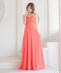 Tika/ティカ Tika キャバドレス キャミソール ハートカットレース ギャザー シフォン ドレープ Aラインロングドレス (Sサイズ～XXXLサイズ)/508421793