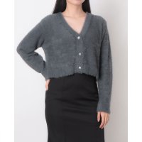 12Twelve Agenda/トゥエルブアジェンダ 12Twelve Agenda ビジュー釦Vネックシャギーカーディガン/508421839