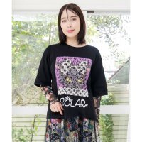 ScoLar/スカラー ScoLar 花とネコ柄のレイヤード風 接触冷感ロンT/508421885