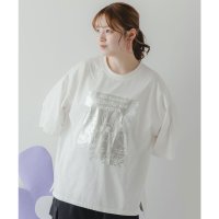 ScoLar/スカラー ScoLar おばけウサギのひび割れ箔プリント 接触冷感Tシャツ/508421889