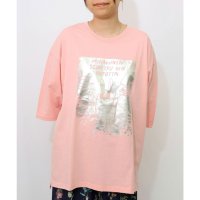 ScoLar/スカラー ScoLar おばけウサギのひび割れ箔プリント 接触冷感Tシャツ/508421889