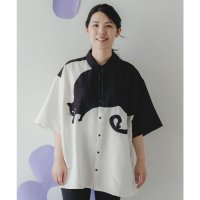 ScoLar/スカラー ScoLar パリティーのねこアップリケ バイカラーシャツ/508421890