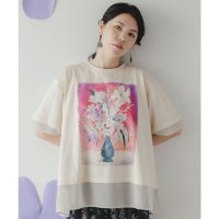 ScoLar/スカラー ScoLar 花瓶柄シフォン切替プルオーバー/508421893