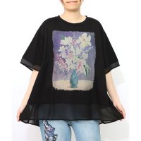 ScoLar/スカラー ScoLar 花瓶柄シフォン切替プルオーバー/508421893