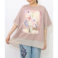 ScoLar/スカラー ScoLar 花瓶柄シフォン切替プルオーバー/508421893