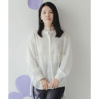 ScoLar/スカラー ScoLar 異素材シアー切替 花束刺繍シャツ/508421896