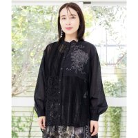 ScoLar/スカラー ScoLar 異素材シアー切替 花束刺繍シャツ/508421896