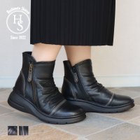 HS/エイチエス HS 4E レザー 厚底 ショートブーツ/507474173
