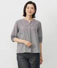 J.PRESS LADIES（LARGE SIZE）/【洗える】ウォッシャブルキュプラツイル キーネック ブラウス/508353741