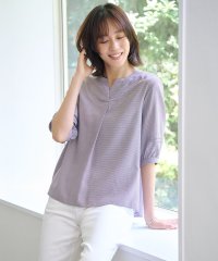 J.PRESS LADIES（LARGE SIZE）/【洗える】ウォッシャブルキュプラツイル キーネック ブラウス/508353741