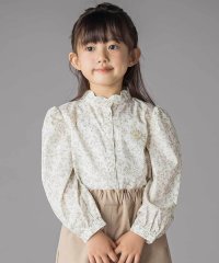 BeBe Petits Pois Vert/スカラップ襟ブロード花柄シャツ(110~150cm)/508399666
