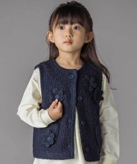 BeBe Petits Pois Vert/花モチーフシープボアベスト(95~150cm)/508399676