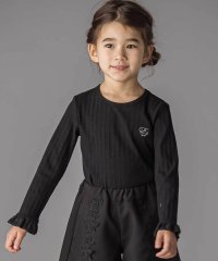 BeBe Petits Pois Vert/フリル袖リブロングTシャツ(95~150cm)/508399677