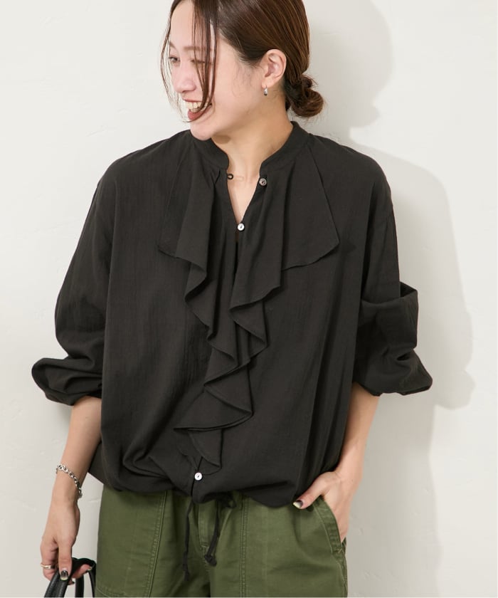JOURNAL STANDARD - 【新品】  JOURNAL STANDARD / ジャーナルスタンダード | 2023SS | ボイルストライプフリル襟ブラウス | F | ブラック | レディース 予約》ボイルストライプフリルブラウス(508423710) | ジャーナル