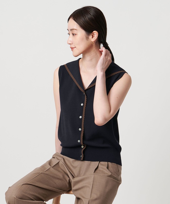 新品未使用　ユナイテッドアローズ　ティアードニット UNITED ARROWS エンブロ ティアードコンビ ショートスリーブ