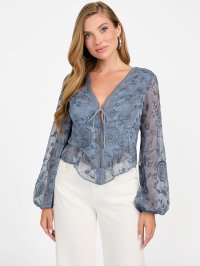 GUESS/ゲス GUESS LS Seiah Tie Front Top/508425790