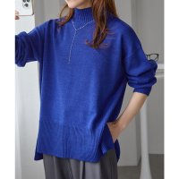 Ranan/ラナン RANAN ハイネックワイドリブ使いカラーニットチュニック/508425890