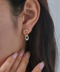MAISON BREEZE/メゾンブリーズ MAISON BREEZE ピアス Combination Metal ニッケルフリー メタル 変形 オーバル チェーン OSWY/508425985