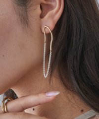 MAISON BREEZE/メゾンブリーズ MAISON BREEZE ピアス Combination Metal ニッケルフリー メタル ハーフ ウェーブ ライン キヘイチェーン オーバ/508425988