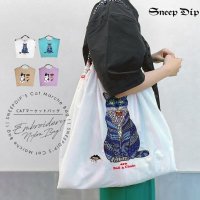SneepDip/スニープディップ SneepDip 【7264】キャット刺繍エコバッグ/508426003