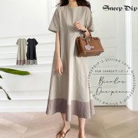 SneepDip/スニープディップ SneepDip 【17557】バイカラーロングワンピース/508426006