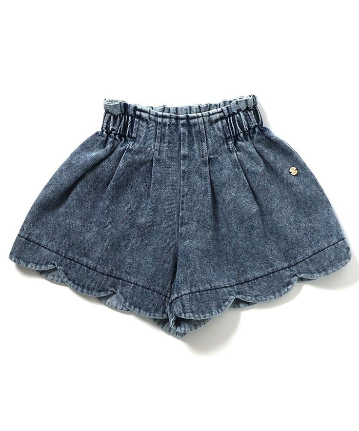 デニムスカラップショートパンツ 小柄XSサイズ デニムスカラップショートパンツ | ボトムス | ST