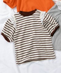 apres les cours/肩フリルフラワーモチーフTシャツ/508145104