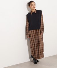 N Natural Beauty Basic/ニットベストセットチェックワンピース/508408612