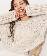 N Natural Beauty Basic/クロップド透かし編みニット/508408620