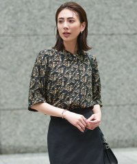 ICB（LARGE SIZE）/【人気のため新色追加・接触冷感・UVケア・速乾・洗える】BackSatinAmunzen 5分袖バンドカラーブラウス/508040112