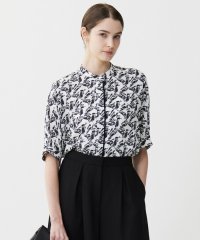 ICB（LARGE SIZE）/【人気のため新色追加・接触冷感・UVケア・速乾・洗える】BackSatinAmunzen 5分袖バンドカラーブラウス/508040112