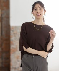 any SiS S/【接触冷感・UVカット・洗える】ビューティクールボートネック プルオーバー/508148565