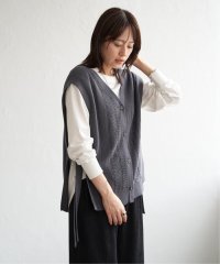 ikka/綿混サイドリボンニットベスト/508206590