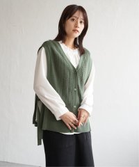 ikka/綿混サイドリボンニットベスト/508206590